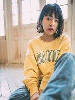 ヘアー＆メイク ルナルナ 明和店　HAIR＆MAKE LUNA LUNA 切りっぱなしボブイヤリングカラー/暗色・暗め・黒髪