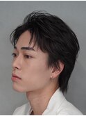 渋谷フェザーパーマニュアンスパーマセンターパートウルフカット