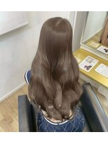 ノー バイ イオエ 西梅田(no. by ioe) ブリーチなしカラー／髪質改善/ミルクティーベージュ/小顔へア