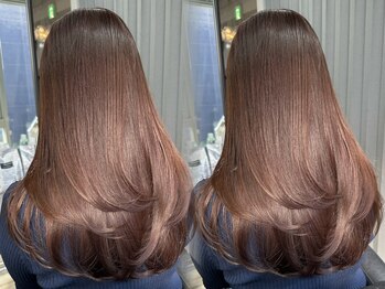 etora 渋谷店 髪質改善トリートメント　縮毛矯正　ダブルカラー　レイヤーカット