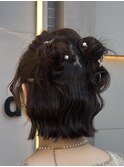 ココアベージュ/オリーブグレー/クラゲヘアー/大阪梅田
