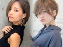 [銀座駅/ショート/ボブ/縮毛矯正/白髪ぼかし/レイヤー/リタッチ]