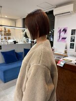 O&nbsp;20代30代大人かわいいツヤ感前下がりボブ×チョコレートブラウン