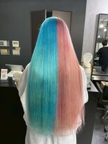ミル 心斎橋(MIL)&nbsp;ハーフ&ハーフカラー/ブルー×ピンク/髪質改善/心斎橋