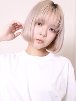 ヨファ ヘアー(YOFA hair)&nbsp;似合わせカット20代30代40代50代ミルクティーブロンドボブ0503