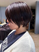 ナチュラル ヘアーデザイニング(Natural hair designing)&nbsp;前下がりボブ/深みブラウンで凛とした大人髪/ブリーチなしカラー