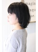 ナチュラル×黒髪切りっぱなし外ハネボブ