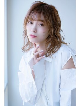 フレイムスヘアーアンドリラックス 西川口店 大人可愛いボブルフショコラベージュカールベビーバング