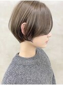 大人ショートボブ丸みショートカットマッシュショート前髪あり