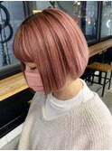 ピンクボブ_ショコラアッシュヘルシースタイル_ba442131