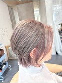 ハイライトショートボブ