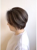 白髪ぼかし グレー×オリーブ