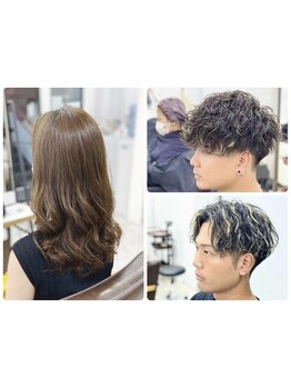 低ダメージの薬剤に拘り、髪質改善デジタルパーマやメンズパーマで多くのお客様がご来店しております。