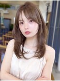 美髪レイヤーカット/顔まわりレイヤー/ロングレイヤー/前髪