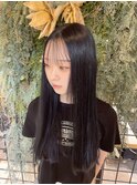 外ハネボブ似合わせカットブリーチなしブルーカラー/三鷹/吉祥寺