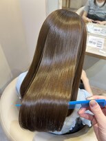 アンド ラ ブランシュ(&.La Blanche)&nbsp;暗めカラー/ミディアムヘア/デザインカラー/縮毛矯正