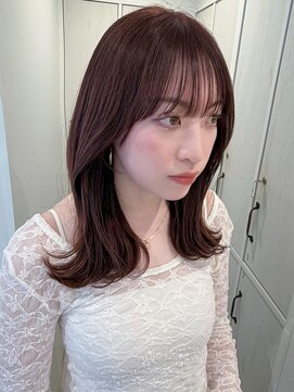 ガーデンヨコハマ(GARDEN YOKOHAMA) ミディアムレイヤー マロンブラウン ピンクベージュ ラベンダー