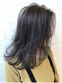 外国人風バレイヤージュ、ハイライトカラーアッシュグレージュ