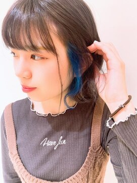 ネオヘアー 曳舟店(NEO Hair) アッシュ×イヤリングブルー(曳舟)