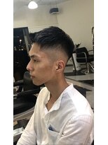 メリケンバーバーショップ フクオカ(MERICAN BARBERSHOP FUK)&nbsp;かき上げヘアショートレイアーくせ毛風パーマコンマヘア67