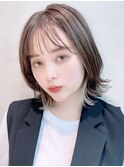 インナーカラー_ショコラベージュボブルフベビーバング_8560