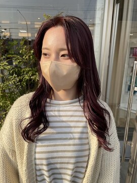 バランス ヘアーアンドアイラッシュ 野田店(balance.) ブリーチカラー カシスピンク