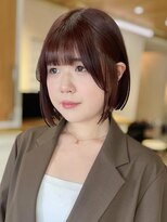 エイン(EYN) タッセルボブ×ワインレッド/ぱつっとボブ/ブリーチなし/学割U24