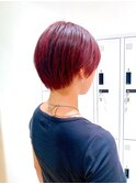 say.ree 大人ショート大人可愛いハンサムショートチェリーレッド