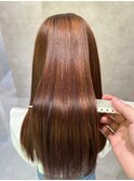 ナチュラルブラウン夏カラー髪質改善 縮毛矯正 ツヤ髪ストレート