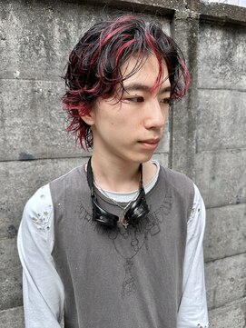 レコ 渋谷(LECO) 癖毛活かしニュアンスパーマ風デザインカラー