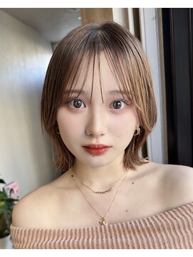 サンド 名古屋(sand) ボブ/レイヤーカット/髪質改善/ウェットヘア/オリーブベージュ