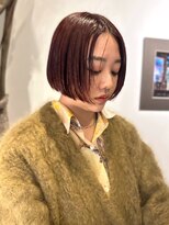 ヴヴ(Bub)&nbsp;ミニボブ センターパート レッドブラウン 艶トリートメント 前髪