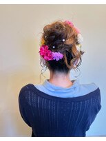 ブラック(BLUCK)&nbsp;お着物×ふわふわアップヘアセット