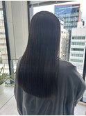 切りっぱなしロング/フェミニンロング/縮毛矯正/艶髪