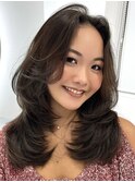 韓国ヘアーハッシュカットレイヤーカットハイライトカラー