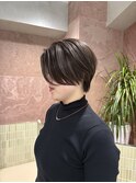 ★ハイライトで作る立体的骨格矯正ショートヘア白髪ぼかし横浜