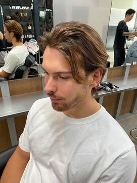 リレーションメンズヘアー(RELATION MEN'S HAIR) ツーブロックセンター分けマンバンヘアマレットヘア