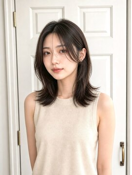 アロマ ヘアー ルーム 新宿3号店(AROMA hair room) 顔周りレイヤー/ネオウルフ/くびれミディアム/前髪カット/新宿