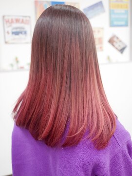 オヒアフォアプルメリア(OHIA for Plumeria) チェリーカラーのバレイヤージュ