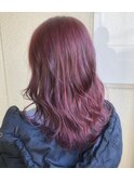 セミロング　ピンク系カラー　【池袋】