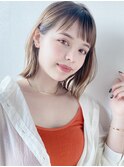 [K-two青山]外ハネボブ+ハイライトの透け感夏ヘア★逆三角