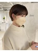 グレーベージュ前髪パーマレイヤーカットダブルカラー髪質改善