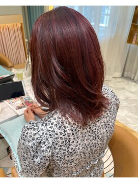 ロンドプランタン 恵比寿(Lond Printemps) ＊石垣　ブリーチなし暖色カラー/ワインレッド