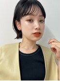 タイトボブ×ネイビーブルー×シースルーバング