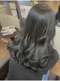 ブリーチなし透明感Wカラーブルーブラック