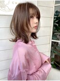 フレンチカジュアルくびれレイヤーエモージュひし形外ハネミディ