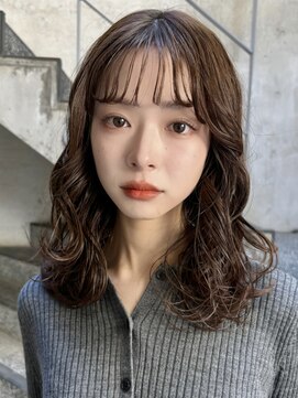 メゾンアクア 表参道(Maison ACQUA) +小顔ウェーブミディアム似合わせカットメルティーカラー/着物