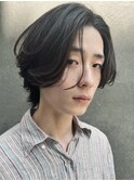 大人ナチュラルセンターパートツーブロックニュアンスパーマ緩め