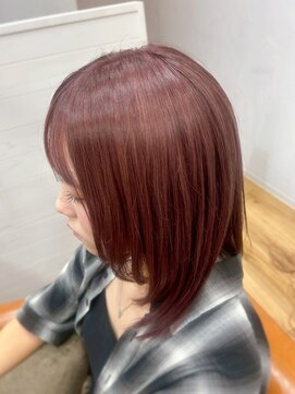 ヘアーブランドジン ティアラ(HAIR BRAND Jin Tiara) 顔まわりレイヤー×ピンクブラウン【松山美容室】