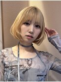 くびレイヤーボブルフネビージュ小顔ワンレンこなれミディ